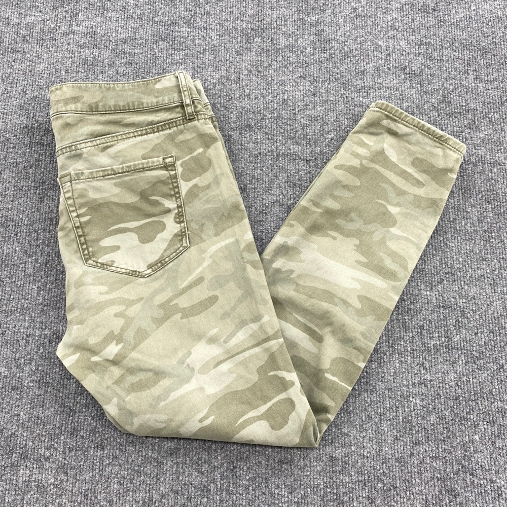 LOFT Camo Skinny Pants Womens 4P Green Camouflage Stretch Twill Edgy‎ Field Chic